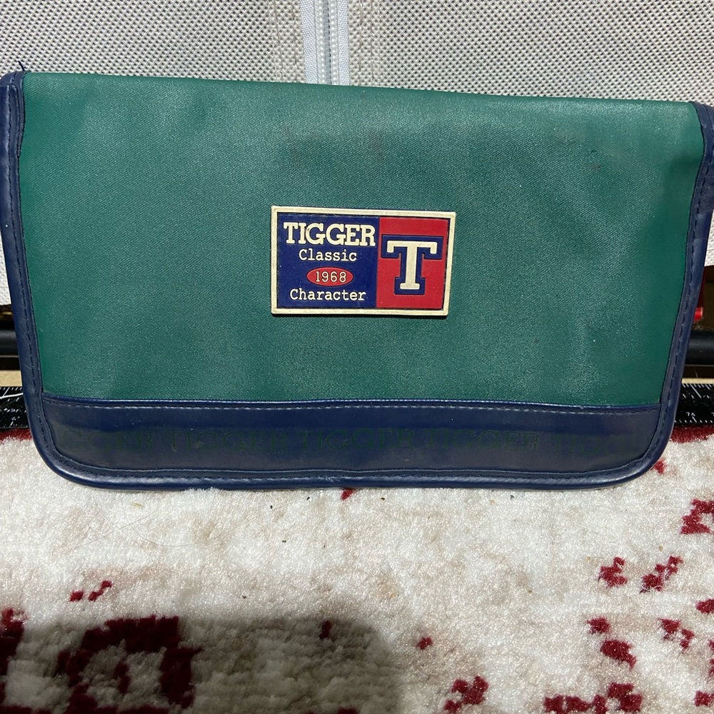 Vintage Disney Store Classic Green Nylon Snap Wallet
